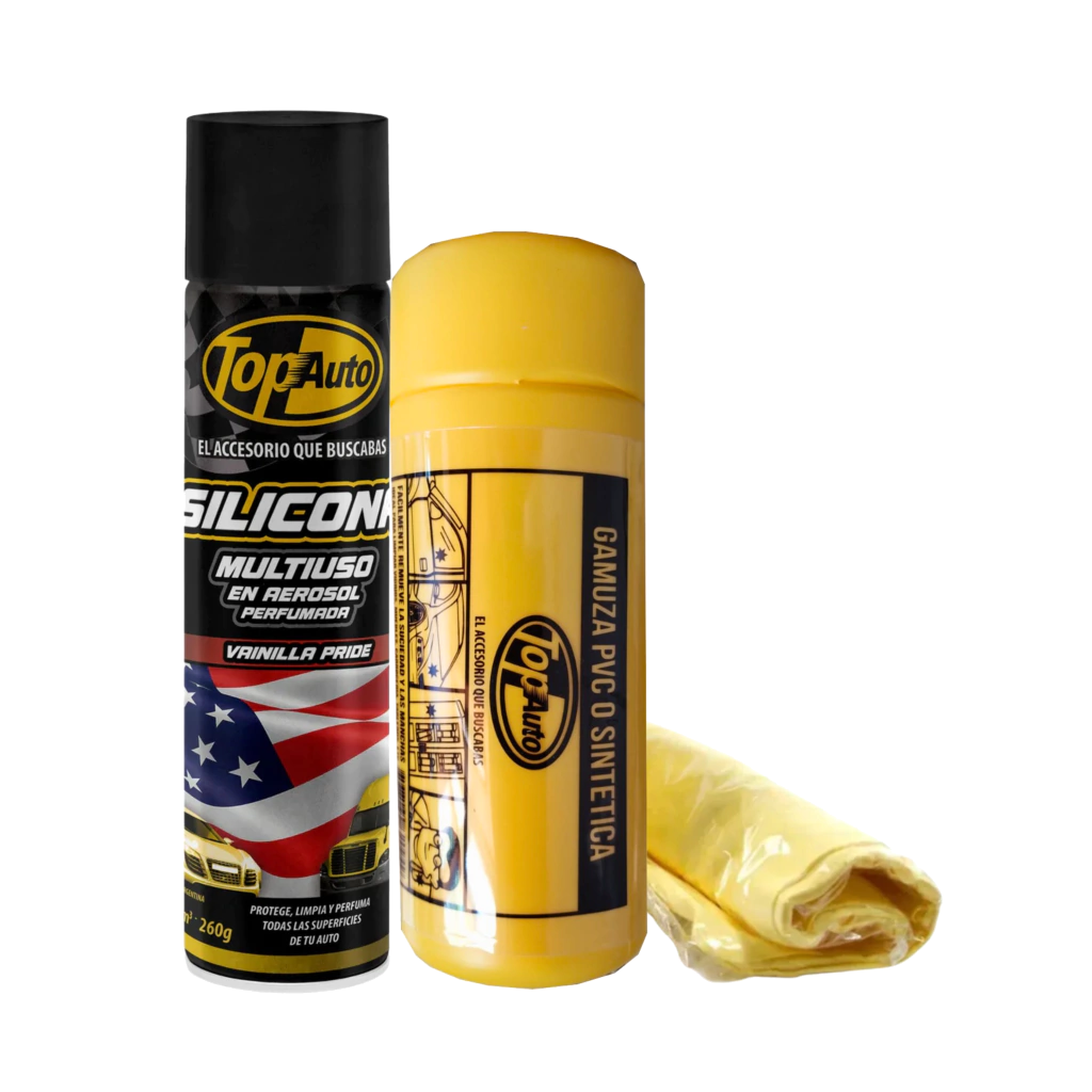 COMBO TOP AUTO SILICONA + GAMUZA SINTETICA