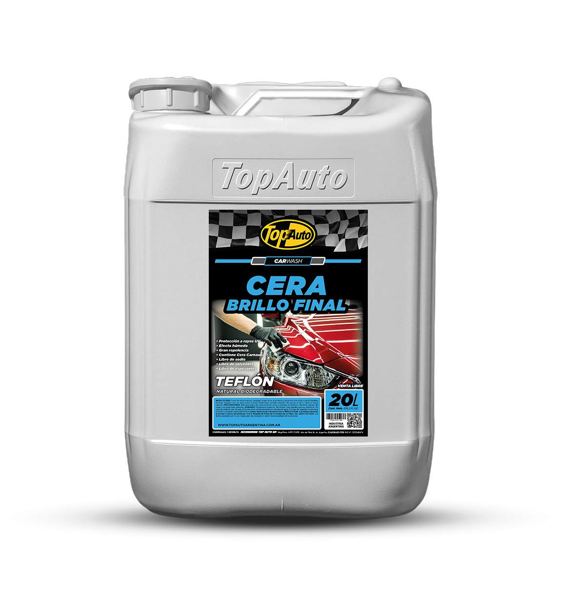 Cera Azul Brillo Teflon Car Wash - Top Auto - 20 Lts.