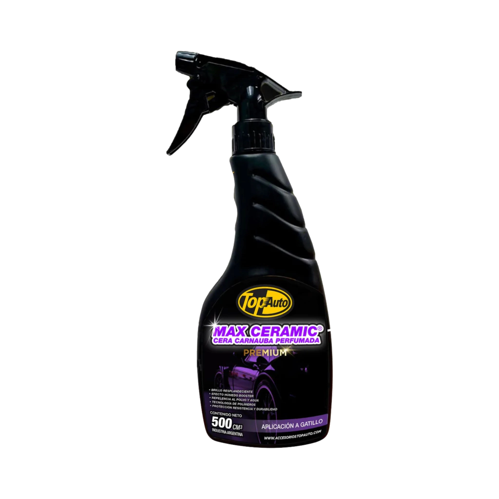 MAX CERAMIC CERA POLIMEROS PREMIUN, TOP AUTO C/GATILLO X 500CC.