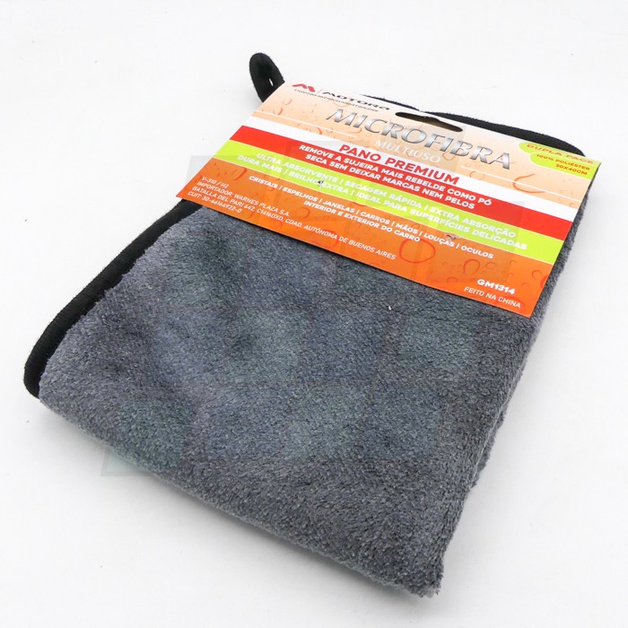 Paño grueso microfibra doble cara amarillo/gris ideal secado 40,5x30,5cm borde costurado